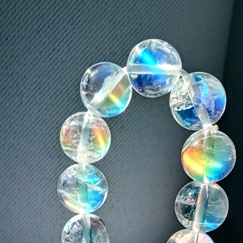✿最高級天然美品✿希少石ホワイトラブラドライト虹の輝きが幸運