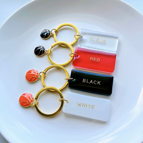 名入れ 文字入れ】バスケットボール＊部活キーホルダー＊レジン