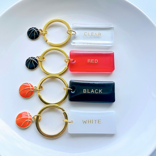 名入れ 文字入れ】バスケットボール＊部活キーホルダー＊レジン