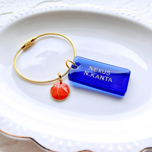 名入れ 文字入れ】バスケットボール＊部活キーホルダー＊レジン