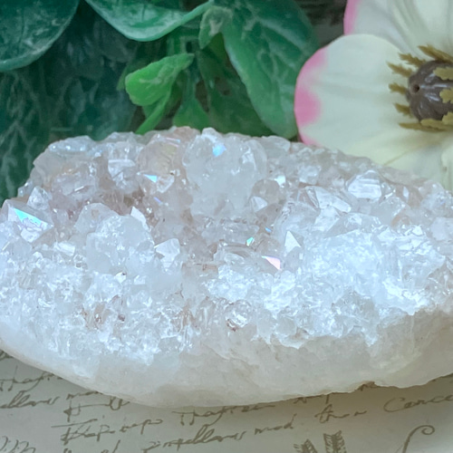 インド産　アナンダライト　水晶　クリスタル　レインボークォーツ　原石　クラスター インド産アナンダライト（天然レインボークォーツ）クラスター