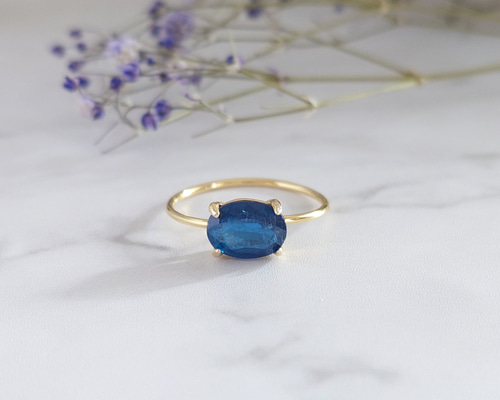 (9.5号) モスカイヤナイト　インディゴブルーカイヤナイト　リング モスカイヤナイトリング ＊ Moss Kyanite Ring b - NATSU WORKS