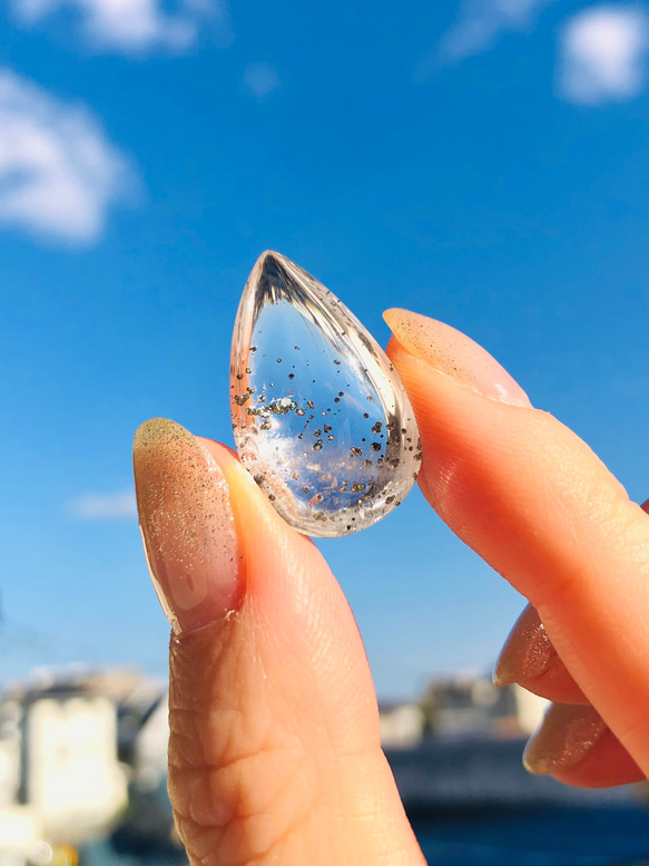 （極上品質）パイライトインクォーツ 極上！パイライトインクォーツのルースタンブル 天然石 虹色の星 通販