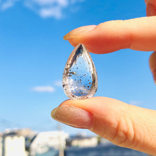 極上！パイライトインクォーツのルースタンブル 天然石 虹色の星 通販