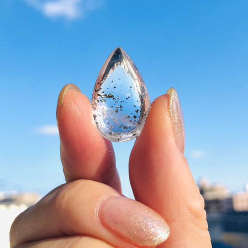 極上！パイライトインクォーツのルースタンブル 天然石 虹色の星 通販