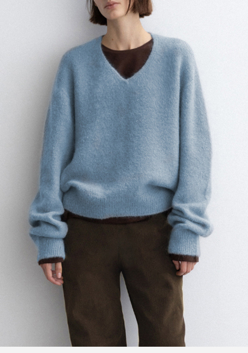 アンゴラウサギの毛ニット 秋冬の新商品寛大だセーター