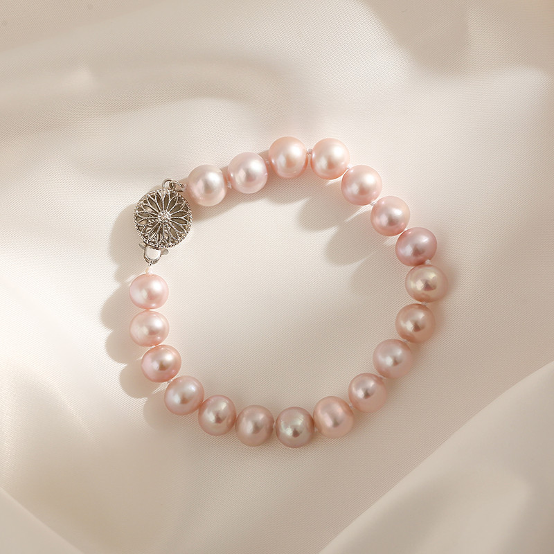 淡水パールのブレスレット バングル　ピンク～紫　パープル 真珠 淡水真珠 パール 6月誕生石