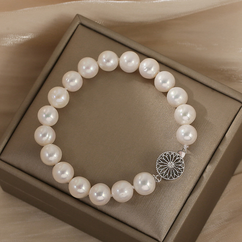 淡水パールのブレスレット バングル　ホワイト　パープル 真珠 淡水真珠 パール 6月誕生石