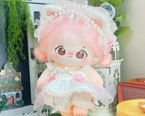 20cm 着せ替えぬいぐるみ 無属性 着せ替え人形 ピンクの髪