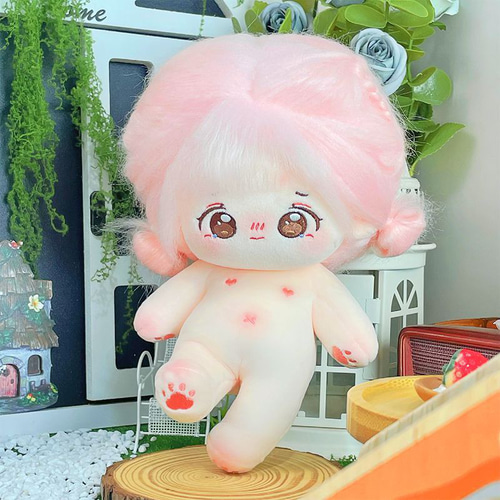 ハンドメイド着せ替え人形　ピンクヘアさん ハンドメイド着せ替え人形ピンクヘアさん
