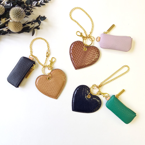 極小コインケース付き！豪華ハートバッグチャーム◇使い方いろいろ