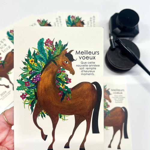 再販2 ラッキーホースポストカード8枚セット《午/馬》 ポストカード