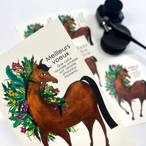 再販2 ラッキーホースポストカード8枚セット《午/馬》 ポストカード