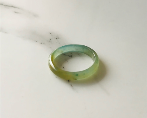 RY-008］ ジェイド JADE ヒスイ 本翡翠 くりぬき リング 天然石