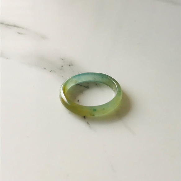 [R35-0025］ 翡翠　くりぬき　リング　天然石　グアテマラ産　19号 RY-008］ ジェイド JADE ヒスイ 本翡翠 くりぬき リング 天然石