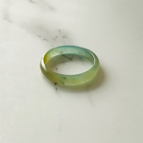 RY-008］ ジェイド JADE ヒスイ 本翡翠 くりぬき リング 天然石 一点物
