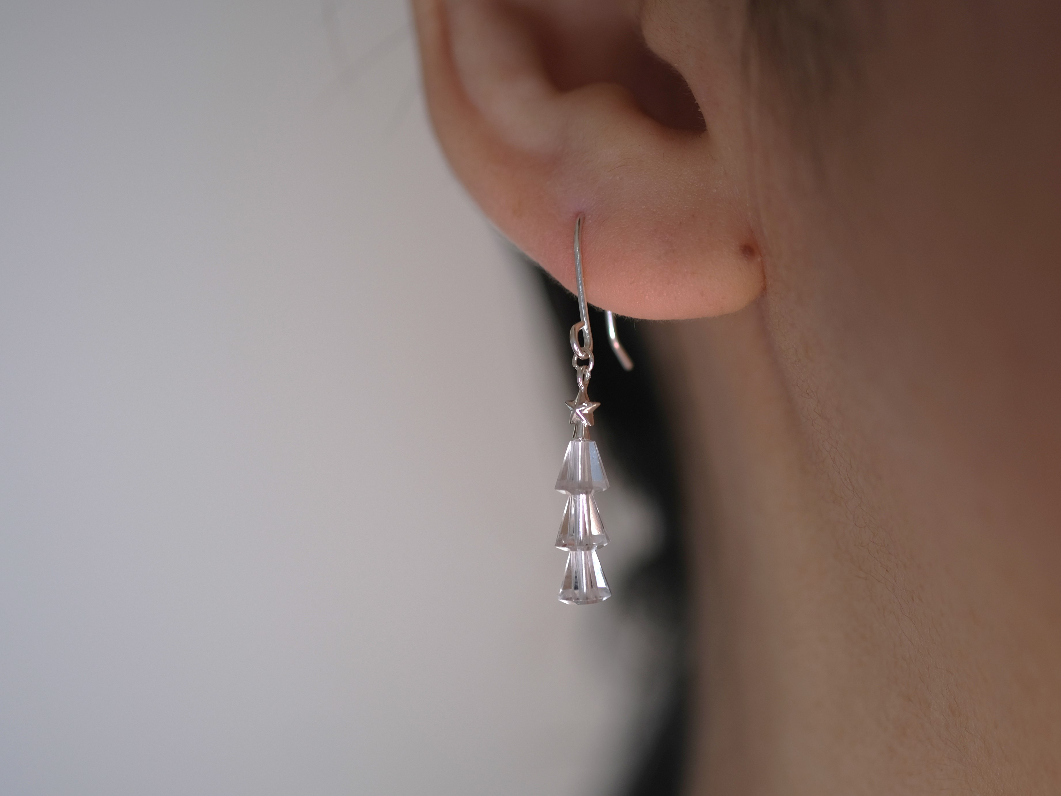 ピアス+ネックレスセット Tiny tree set　ツリーネックレス　星　クォーツ　クリスマスツリー｜詳細画像