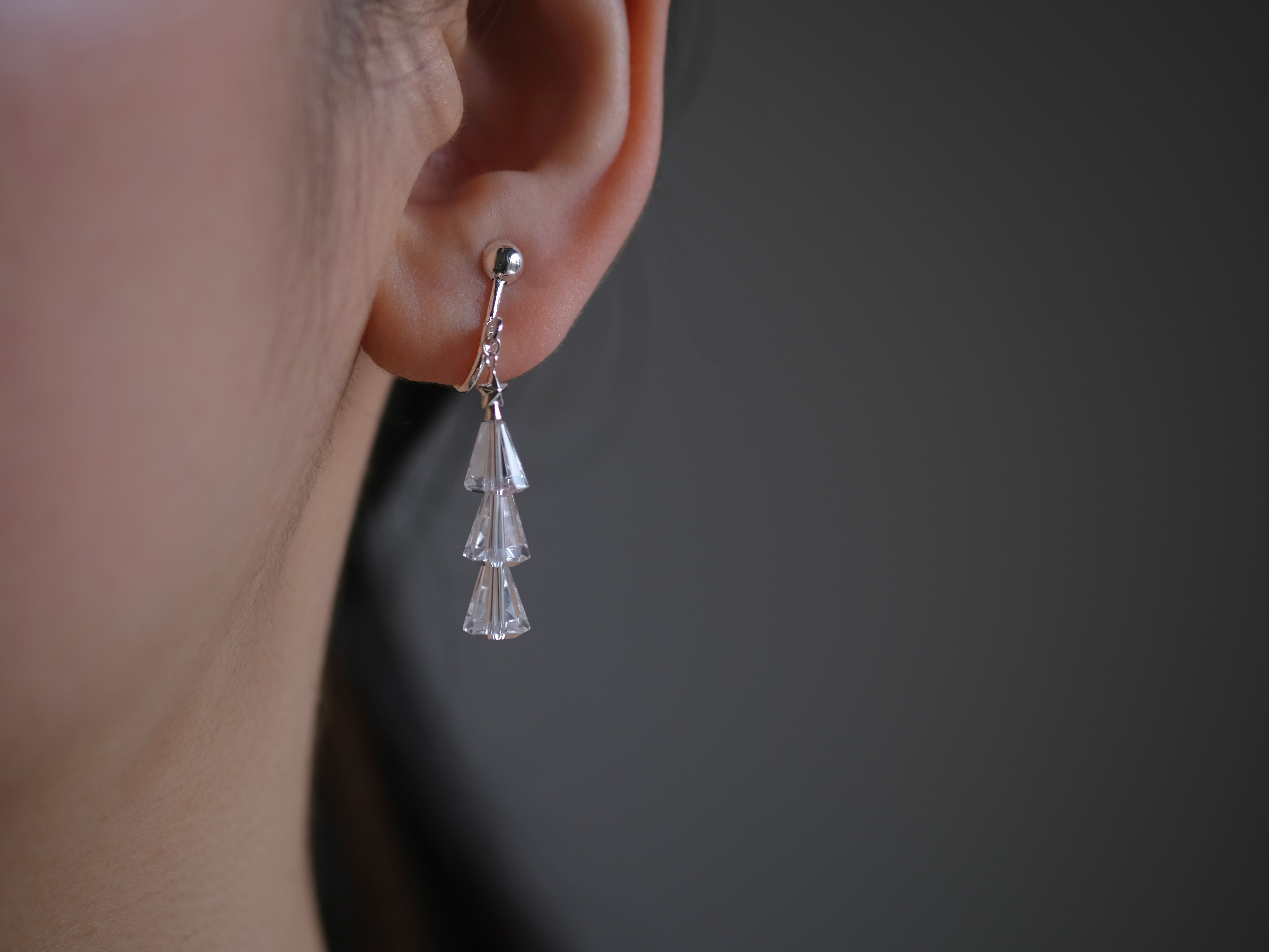 ピアス+ネックレスセット Tiny tree set　ツリーネックレス　星　クォーツ　クリスマスツリー｜詳細画像