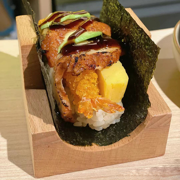 和食器 エンカ巻き刺身皿 実木和風寿司トタコ刺身皿ウニ和食食器塔手巻き棚洋食料理皿座