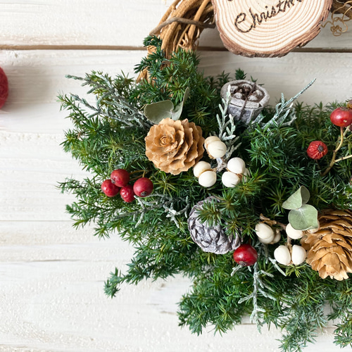 7.クリスマスハーフリース 楽天市場】クリスマス リース ツリー 北欧 ペアセット プリザーブド