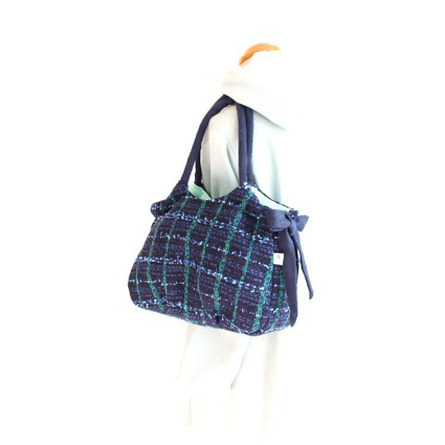 Kさまご注文品』ツイードの大きなリボンバッグ/チェックxTilda トート 
