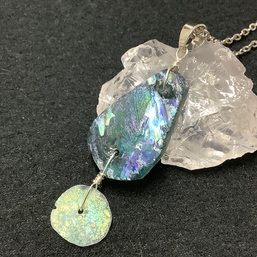 レア☆一点物 古代ローマンガラス ネックレス ① ネックレス 