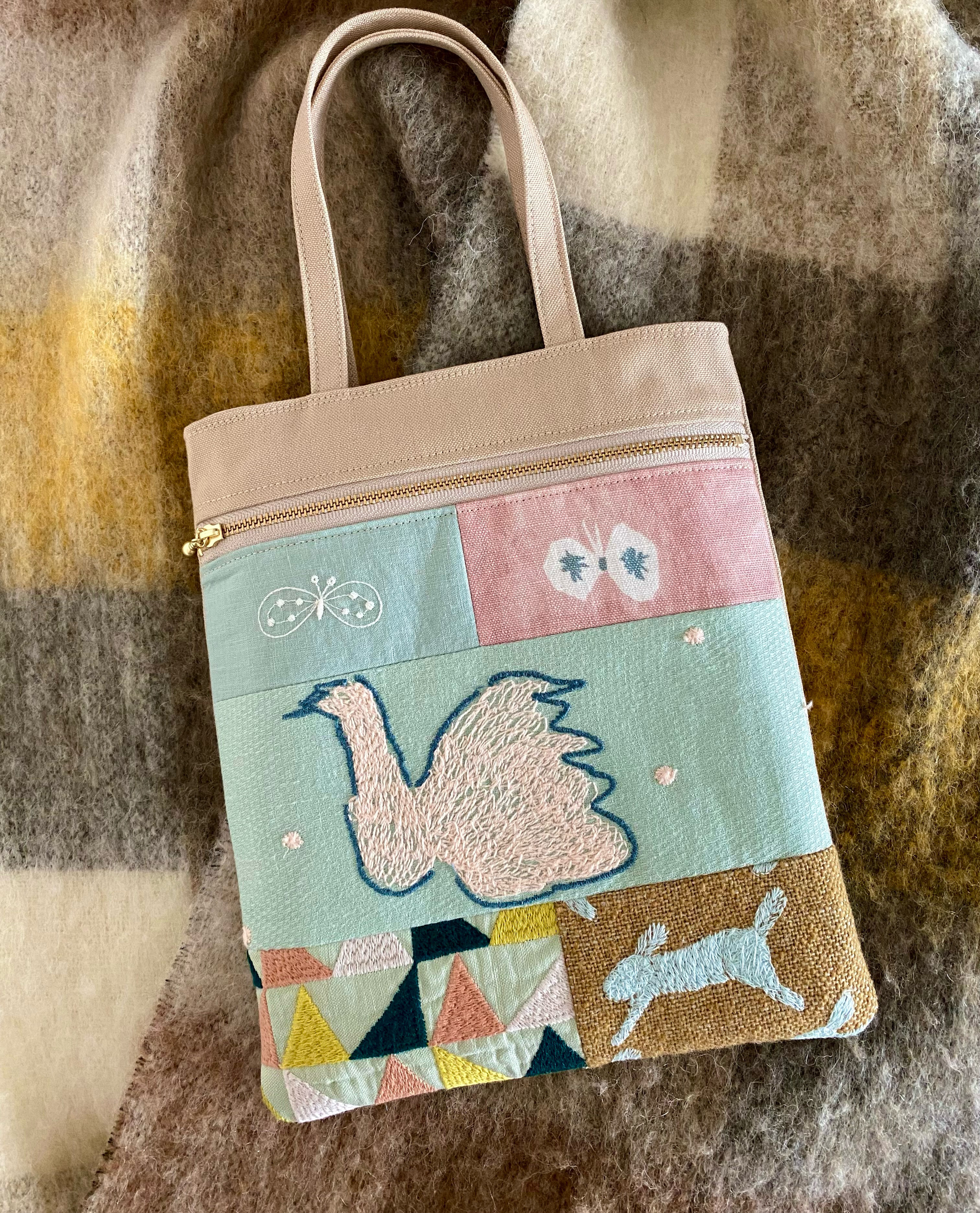 ミナペルホネン　パッチワーク　ミニバッグ　minaperhonen