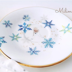 【1セット限りで終了】柴犬の雪遊びお茶セット (マグカップ1点、カップ＆ソーサー1点、ティースプーン1点)　ティーセット 7枚目の画像
