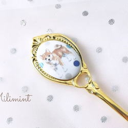 【1セット限りで終了】柴犬の雪遊びお茶セット (マグカップ1点、カップ＆ソーサー1点、ティースプーン1点)　ティーセット 9枚目の画像