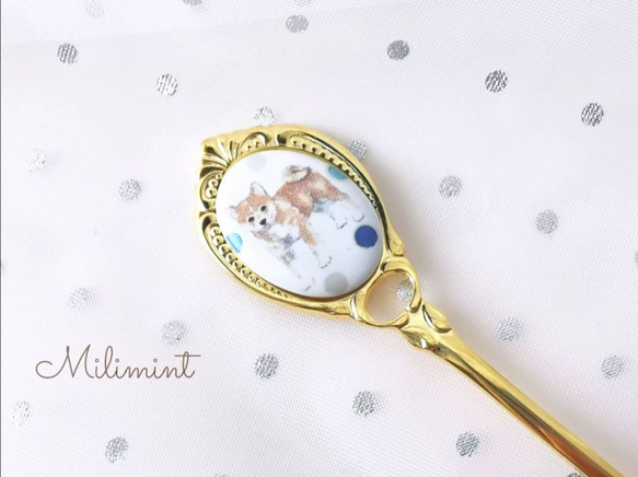 【1セット限りで終了】柴犬の雪遊びお茶セット (マグカップ1点、カップ＆ソーサー1点、ティースプーン1点)　ティーセット 9枚目の画像