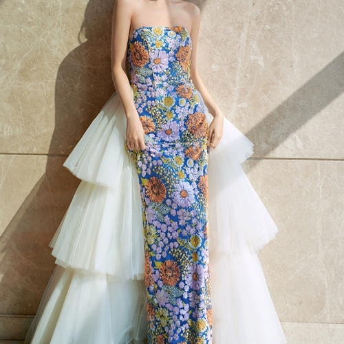 春色新作2024カラフルな花柄とテクスチャーが魅力的！オフショルダー抹