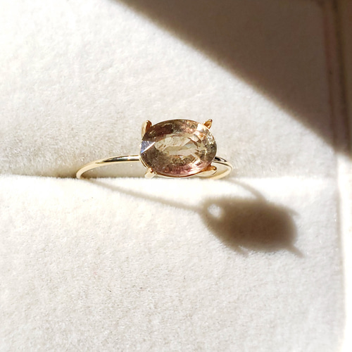 バイカラートルマリンK10リング　12号 即日発送】バイカラートルマリン K10/K18/PTリング・ルピリエ