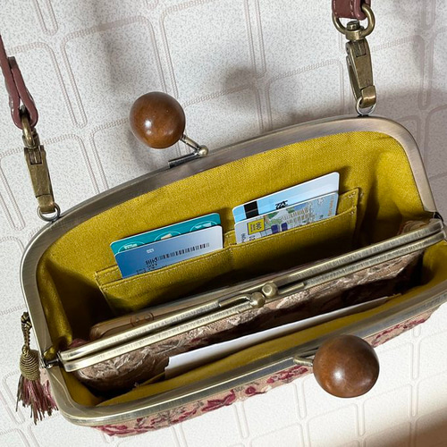 点と線模様製作所　リスノモリ　大きな木玉親子がま口長財布バッグ 点と線模様製作所 リスノモリ 大きな木玉親子がま口長財布バッグ