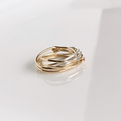 Classy 14kgf×silver925 3連 6連 リング 指輪 指輪・リング f