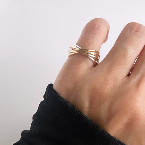 Classy 14kgf×silver925 3連 6連 リング 指輪 指輪・リング f