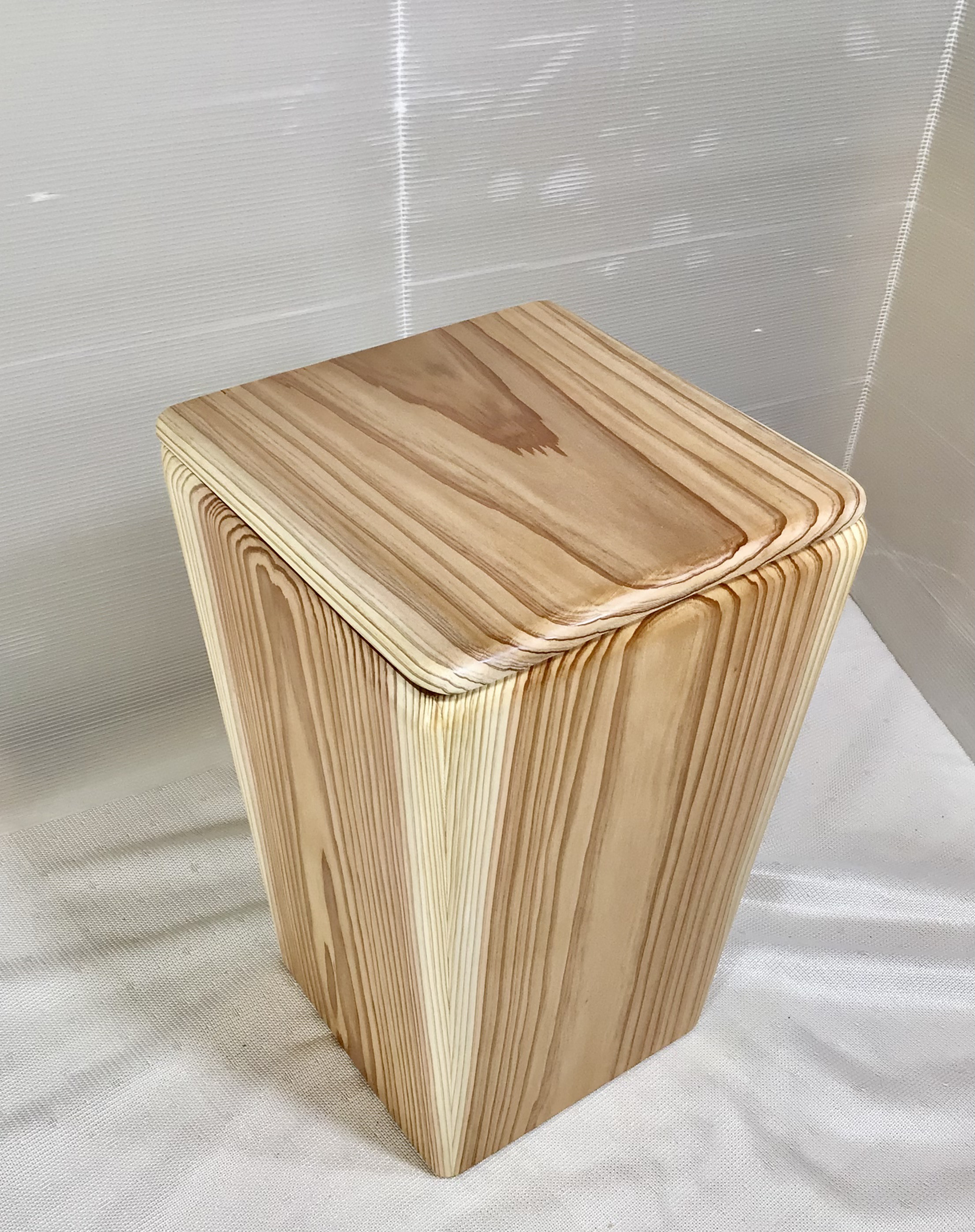 陶器、木箱付き 天然木 国産杉材 蝶番蓋付 ゴミ箱 手造り その他インテリア雑貨