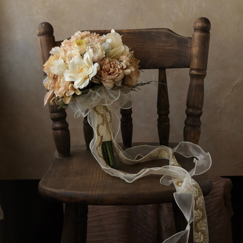 クラシカルなローズブーケ】ウエディングブーケ ローズ くすみ