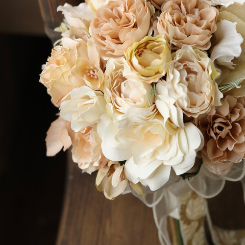 クラシカルなローズブーケ】ウエディングブーケ ローズ くすみ