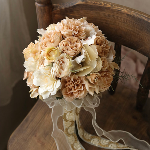 クラシカルなローズブーケ】ウエディングブーケ ローズ くすみ