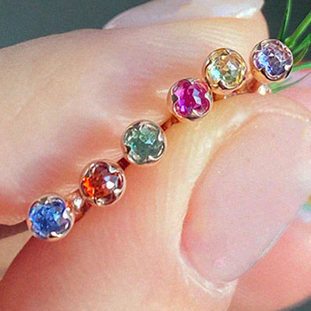 14K金 ゴールド クローバ ヘリックス 軟骨 アンチトラガス アウター インナーコンク イヤリング ピアス ラブレット