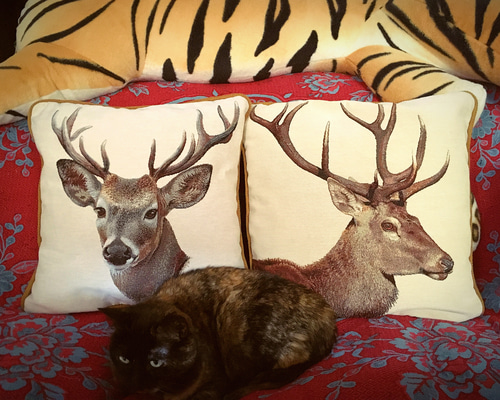 鹿 トナカイ クッションカバー X'mas クッションカバー フランス製