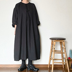 小紋の絞りの着物からのワンピース(ストール付き) 着物リメイク