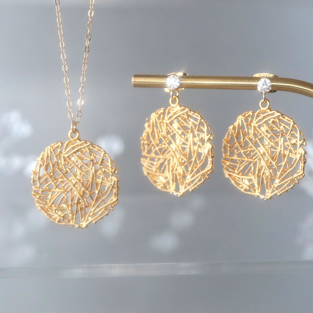 【早割】フィリグリー2way Heart ＆ Cupidピアス&ネックレスセット✶アレルギー対応 サージカルステンレス