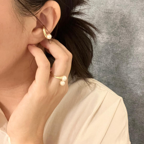 素敵✨天然ダイヤモンド原石キラキライヤーカフ （✨素敵✨Beans✨天然  