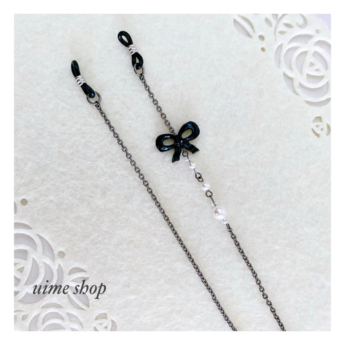 大人ガーリーに!!ドイツ製リボンチャーム＆SWAROVSKIパールのメガネ