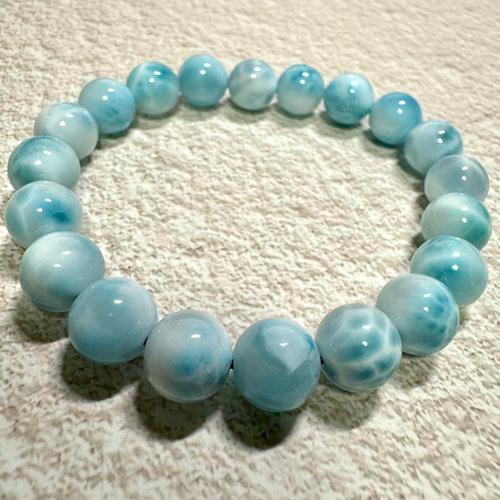 ラリマー 9.5mm 天然石 ブレスレット ブレスレット LUNASTONE 通販 