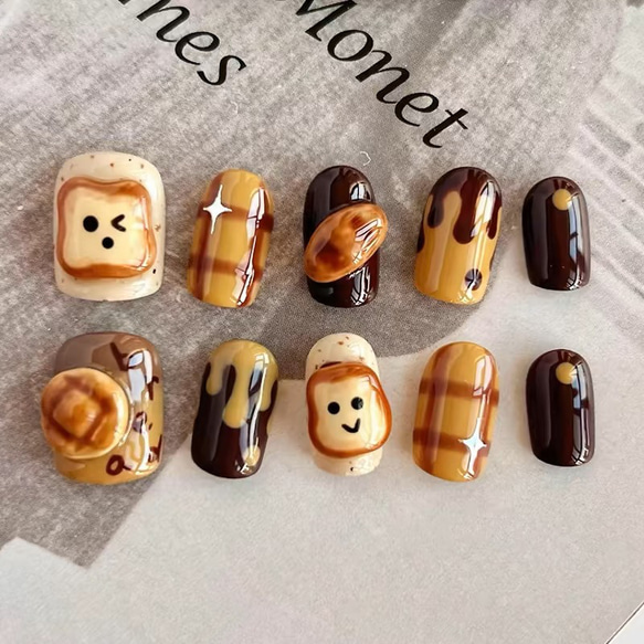 クーポンキャンペーン開催中！ ✨癒し かわいい ネイルチップ パン