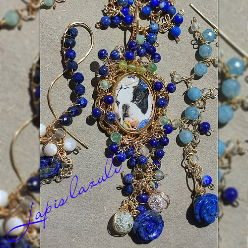 14kgf AAA ラピスラズリ ネーム　お写真オーダー　うちの子　ネックレス 14kgf AAA【ラピスラズリ ネームオーダー ネックレス】誕生石 ♡ペット