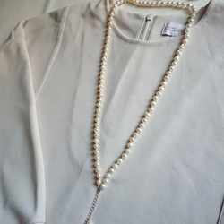 6.5㎜  あこや  ベビーパール  ロングネックレス   ブレスレット  セット（保証書付） 2枚目の画像