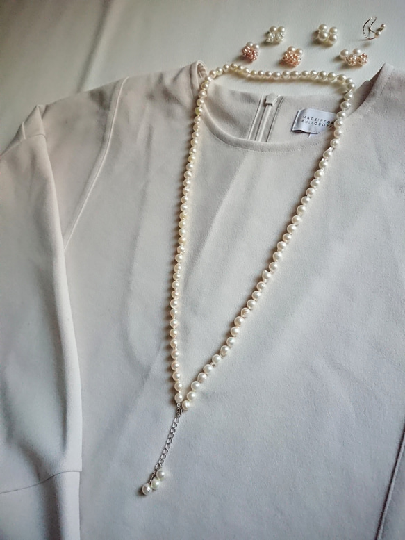 6.5㎜  あこや  ベビーパール  ロングネックレス   ブレスレット  セット（保証書付） 2枚目の画像